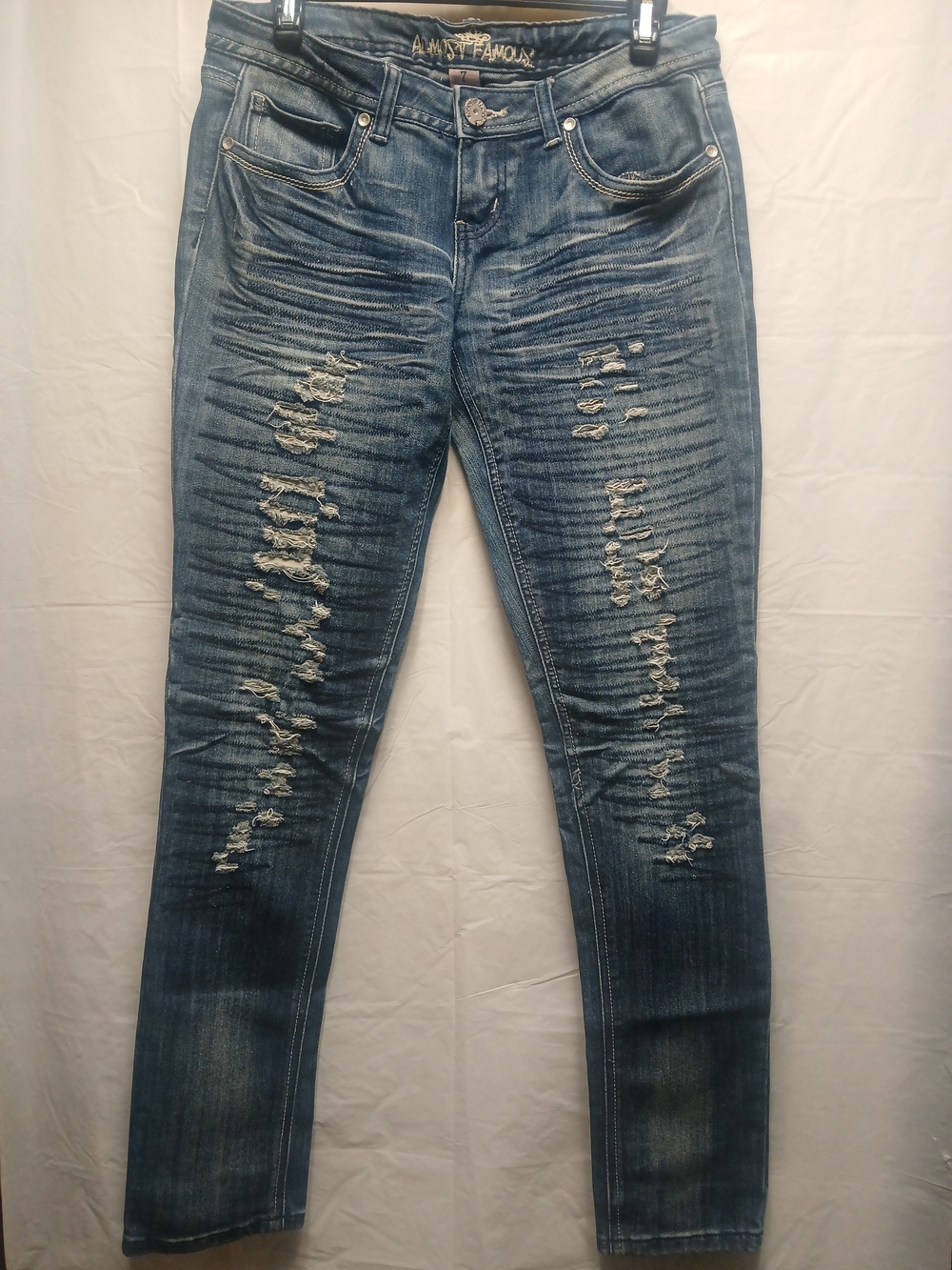 Almost Famous Distressed Blue Women's Skinny Jeans